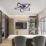 Люстра светодиодная с пультом ESLLSE ELLA RGB 42+10 Вт 5F 600x95 мм Черная