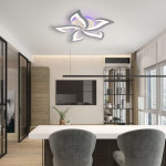 Люстра светодиодная с пультом ESLLSE ELLA RGB 42+10 Вт 5F 600x95 мм Белая