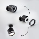 Спотовый светильник ESLLSE GELA R DL 85x70 мм Черный для лампы GX53