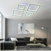 Керована світлодіодна люстра ESLLSE OVAL RGB 110 Bт 5S 550x520x75 мм Бiла