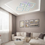 Управляемая светодиодная люстра ESLLSE OVAL RGB 110 Bт 5S 550x520x75 мм Белая