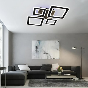 Керована світлодіодна люстра ESLLSE OVAL RGB 110 Bт 5S 550x520x75 мм Бiла