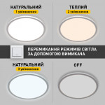 Накладний світлодіодний світильник ESLLSE OKO 54 Вт R 400×25 мм Біла