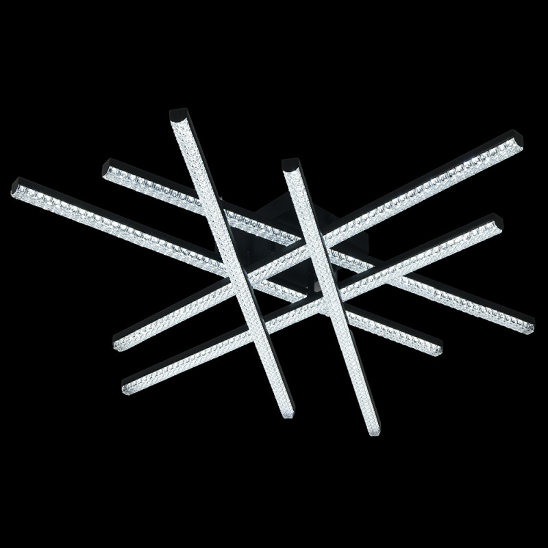 Люстра керована світлодіодна ESLLSE LINE ICE 6L 100 Вт 800x800x125 мм Чорна