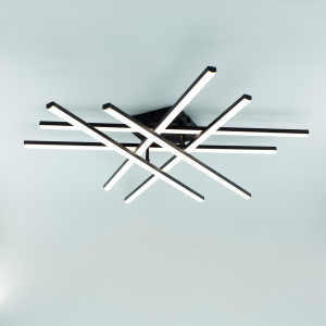 Люстра керована світлодіодна ESLLSE LINE 6L 100 Вт 800x800x125 мм Чорна