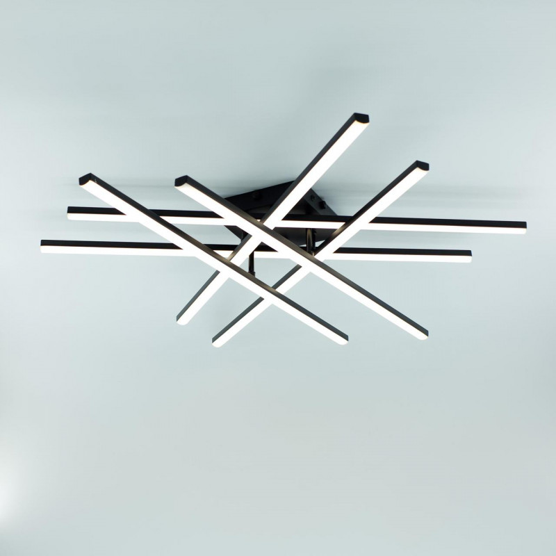 Люстра керована світлодіодна ESLLSE LINE 6L 100 Вт 800x800x125 мм Чорна