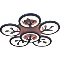 Керована світлодіодна СМАРТ люстра  KALYNA 80 W 6 R  550x105 мм Чорна