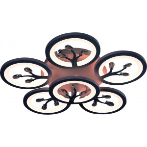 Керована світлодіодна СМАРТ люстра  KALYNA 80 W 6 R  550x105 мм Чорна