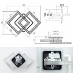 Керована світлодіодна  люстра RADIST ICE 40 Вт 3S 345x480x120 мм Чорна