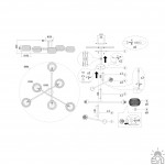 Люстра ESLLSE OXFORD R 980x220 мм на 6 ламп E27 Чорна
