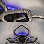 Керована світлодіодна СМАРТ люстра ESLLSE  AZALIA ICE RGB 100W 7R 680x110мм Чорна