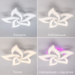 Керована світлодіодна  СМАРТ люстра ESLLSE ELLA ICE RGB 65+10 Вт 5R 525x90 мм Біла