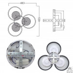 Смарт люстра управляемая светодиодная ALMAZ 6R 110 Вт 520x485x75 мм Черно-белая