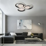 Смарт люстра управляемая светодиодная ALMAZ 6R 110 Вт 520x485x75 мм Черно-белая