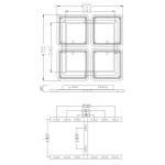 Управляемая светодиодная люстра AERO square 70W 4S-ON/OFF-455х455х60-WHITE/WHITE-220-IP20