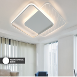 Управляемая светодиодная СМАРТ люстра AMATO 60W 2S-APP-505×505×52-WHITE/CLEAR-220-IP20