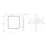 Керована світлодіодна СМАРТ люстра AMATO 60W 2S-APP-505×505×52-WHITE/CLEAR-220-IP20