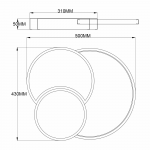 Управляемая светодиодная люстра ECONOMICO 60W 3R 500×430×50-WHITE/WHITE-220-IP20