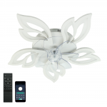 Керована світлодіодна люстра з вентилятором FAN ASTRA 85W+18W 5F-APP-680×120-WHITE/CLEAR-220-IP20