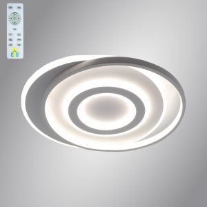 Управляемая светодиодная люстра GEOMETRIA ROUND 60W R-560x490x56-WHITE/WHITE-220-IP20