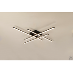 Управляемая светодиодная люстра LINE 4L RC 70 Вт 850x850x90 мм Черная