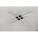 Управляемая светодиодная люстра LINE 4L RC 70 Вт 850x850x90 мм Черная