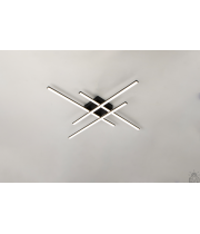 Управляемая светодиодная люстра LINE 4L RC 70 Вт 850x850x90 мм Черная