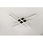 Управляемая светодиодная люстра LINE 4L RC 70 Вт 850x850x90 мм Черная