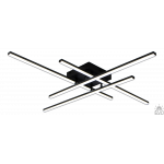 Управляемая светодиодная люстра LINE 4L RC 70 Вт 850x850x90 мм Черная