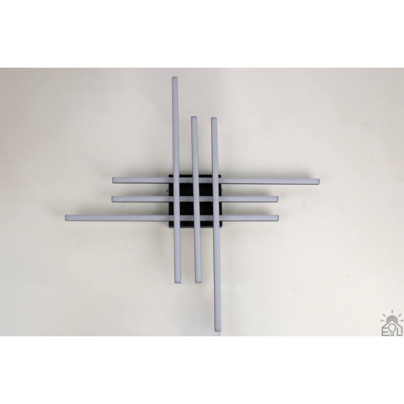 Управляемая светодиодная люстра LINE 6L RC 100 Вт 860x860x90 мм Черная