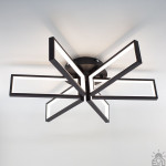 Смарт люстра керована світлодіодна MADERA 6S 115 Вт 650x150 мм Чорна