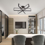 Смарт люстра керована світлодіодна MADERA 6S 115 Вт 650x150 мм Чорна