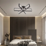 Смарт люстра керована світлодіодна MADERA 6S 115 Вт 650x150 мм Чорна