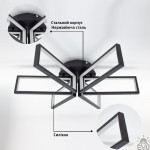 Смарт люстра керована світлодіодна MADERA 6S 115 Вт 650x150 мм Чорна