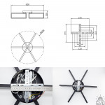 Смарт люстра керована світлодіодна MADERA 6S 115 Вт 650x150 мм Чорна