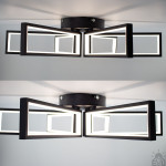 Смарт люстра керована світлодіодна MADERA 6S 115 Вт 650x150 мм Чорна