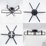 Смарт люстра керована світлодіодна MADERA 6S 115 Вт 650x150 мм Чорна