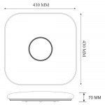 Керована МУЗИЧНА світлодіодна люстра MUSIC RGB 80W S-APP-430x430x70-WHITE/CHROME-220-IP20