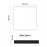 Управляемая светодиодная люстра ONIX 60W S ON/OFF 450х450х60 BLACK 220 IP20