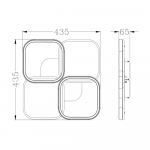 Керована світлодіодна люстра OSAKA 65W 4S-APP-435x435x65-WHITE-220-IP20