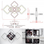 Керована світлодіодна люстра OVAL 75 Bт 6S 810x600x175 мм