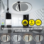 Керована світлодіодна люстра SAVIO 85W 2R-495×420×60-WHITE/BLACK-220-IP20