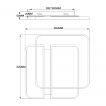 Управляемая светодиодная люстра SAVIO 100W 2S-500×500×60-WHITE/BLACK-220-IP20