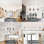 Светильник подвесной SIENA R 83x1000 мм Черный для лампы GX53