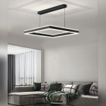 Управляемая светодиодная люстра STELLA 100W S-APP-500x500x1200-BLACK/WHITE-220-IP20