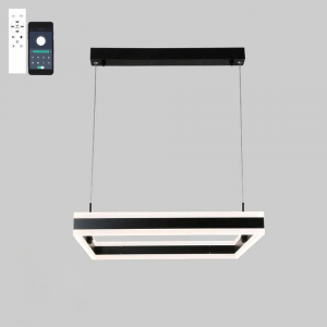 Управляемая светодиодная люстра STELLA 100W S-APP-500x500x1200-BLACK/WHITE-220-IP20