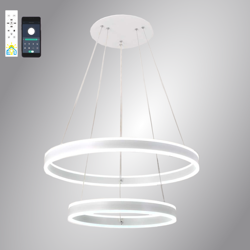 Керована світлодіодна люстра STELLA 160W 2R-APP-600×1200-WHITE-220-IP20