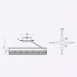 Керована світлодіодна люстра STELLA C ICE 90W 2R-APP-500x215-BLACK/WHITE-220-IP20