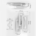 Керована світлодіодна люстра TRIPLEX DOUBLE 110W 3L-APP-650x370x140-WHITE/WHITE-220-IP20