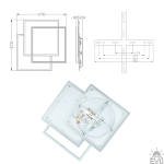 Люстра керована світлодіодна VEGA TRIPLE 3S 70 Вт 470х470х60 мм Біла